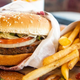 Plant-based Whopper at Burger King with fries